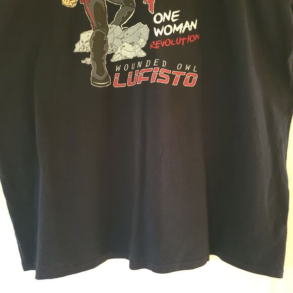 LUFISTO Wounded Owl Tee Shirt Size 2XL One Woman Army Deathmatch Wrestling - Picture 4 of 10